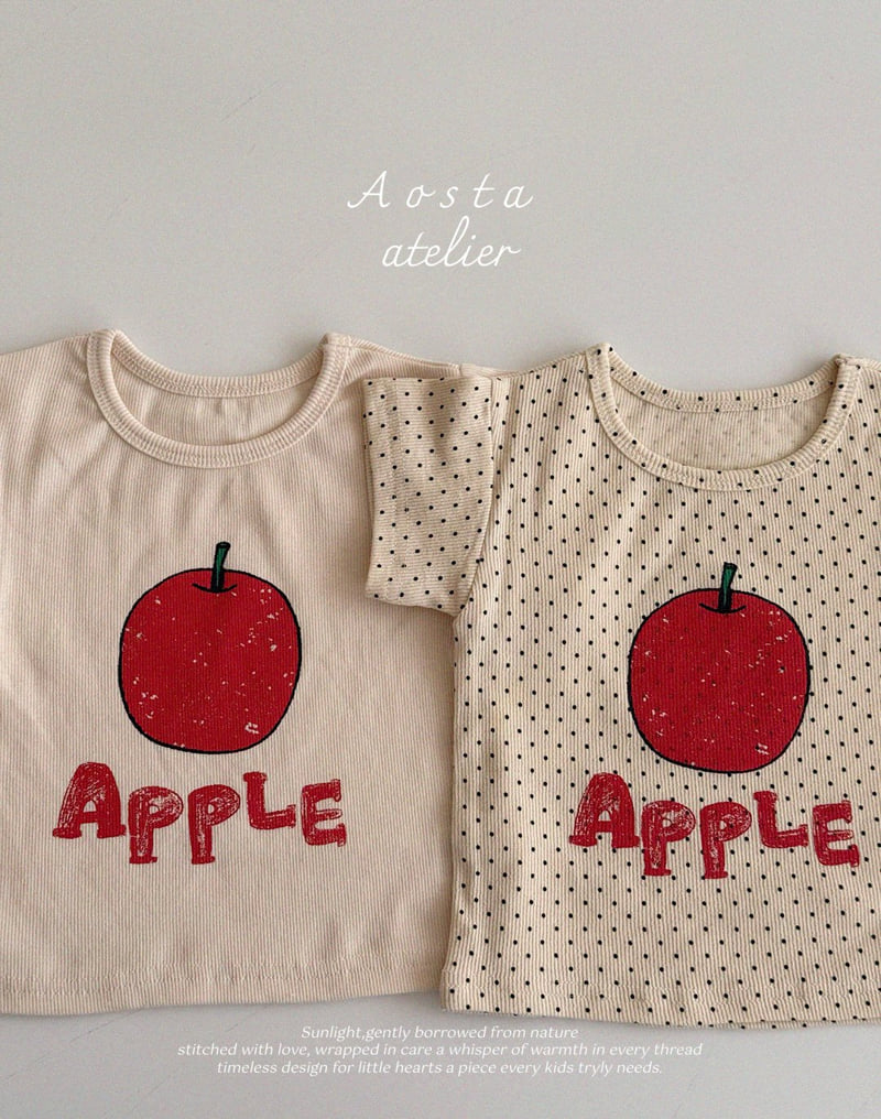 Aosta - Korean Baby Fashion - #babylifestyle - Rib Apple Tee - 2
