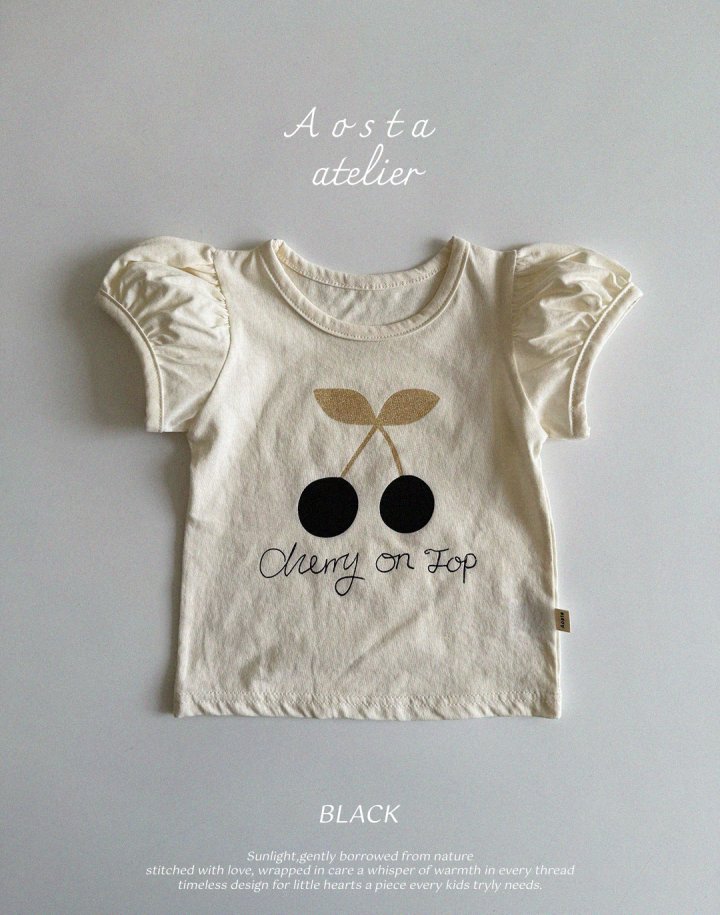 Aosta - Korean Baby Fashion - #babyoninstagram - Cherry Puff Tee - 2