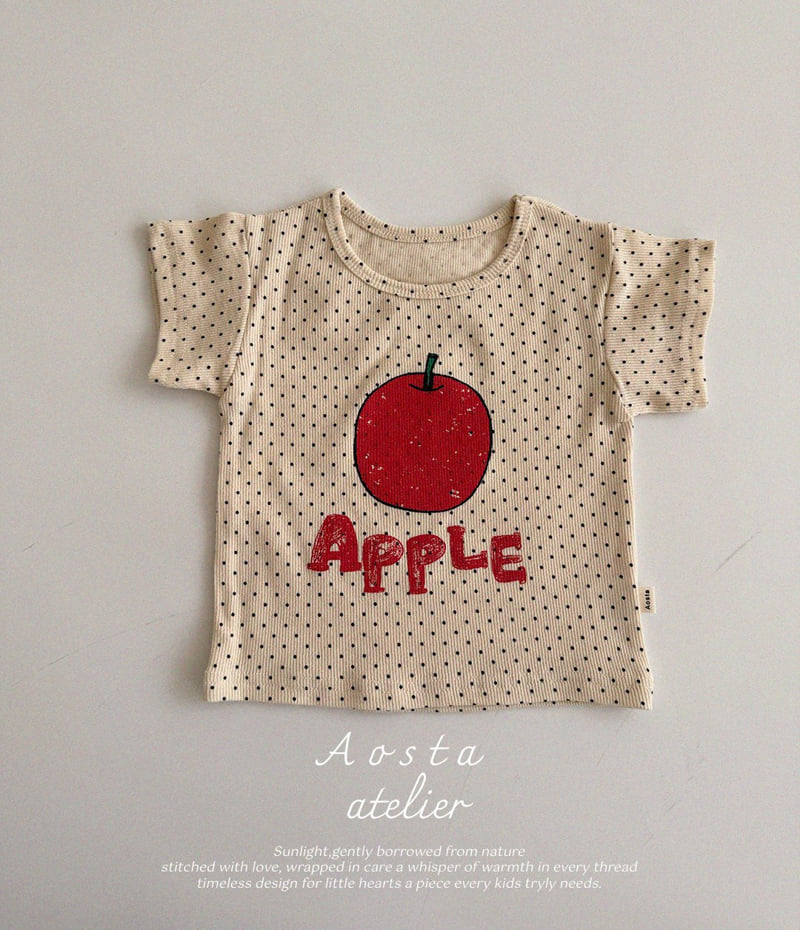 Aosta - Korean Baby Fashion - #babyoninstagram - Rib Apple Tee - 4