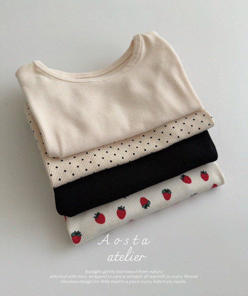 Aosta - Korean Baby Fashion - #babyootd - Rib Short Sleeve Tee