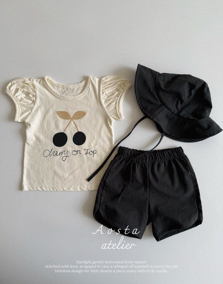 Aosta - Korean Baby Fashion - #babyoutfit - Cherry Puff Tee - 5