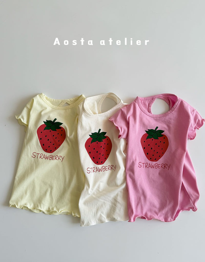Aosta - Korean Baby Fashion - #babyoutfit - Strawberry One-piece - 2