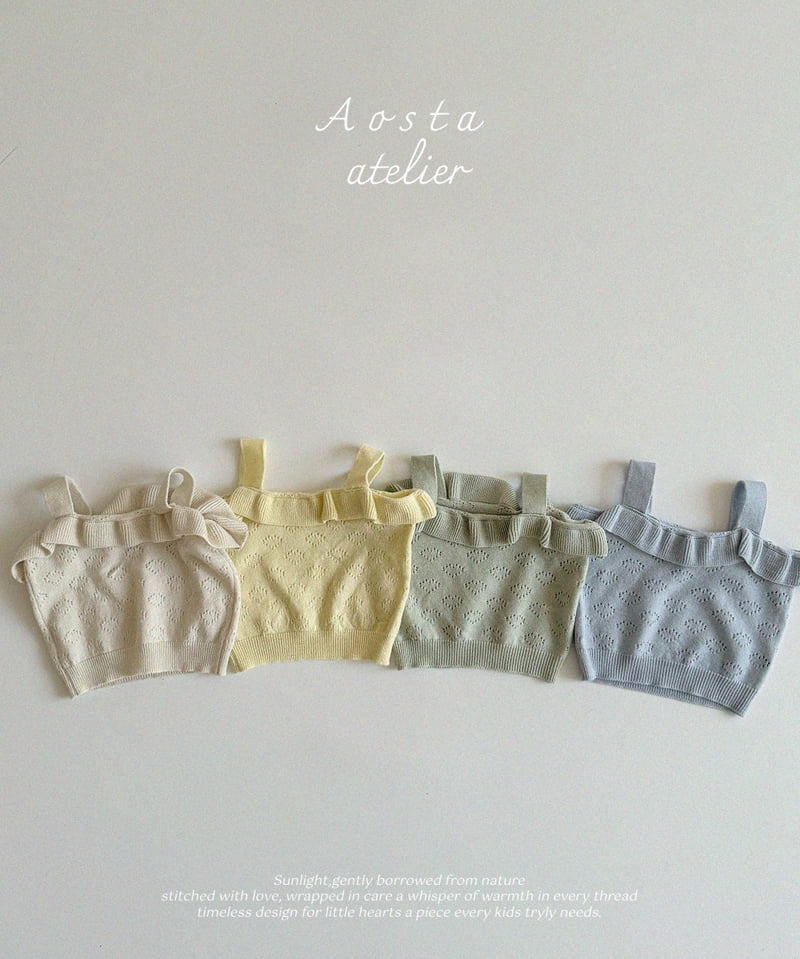 Aosta - Korean Baby Fashion - #babyoutfit - Knit Frill Blouse - 2
