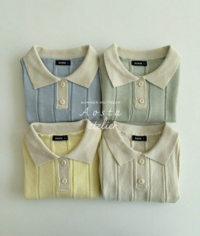 Aosta - Korean Baby Fashion - #babyoutfit - Knit Collar Tee