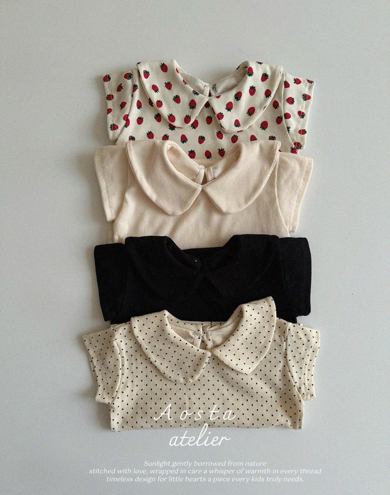 Aosta - Korean Baby Fashion - #babyoutfit - Rib Collar Tee - 7