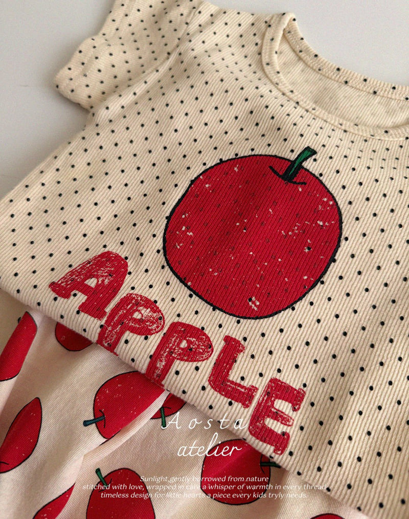 Aosta - Korean Baby Fashion - #babyoutfit - Rib Apple Tee - 5