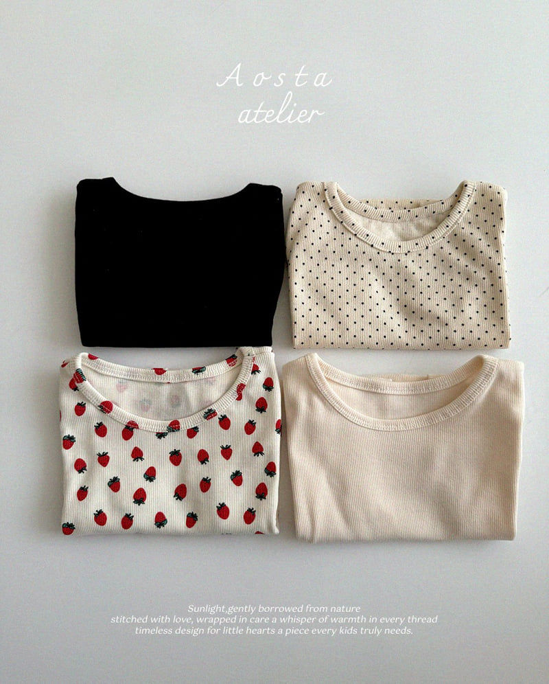 Aosta - Korean Baby Fashion - #babyoutfit - Rib Short Sleeve Tee - 2