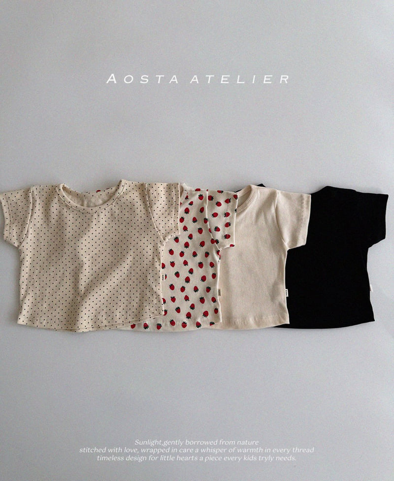 Aosta - Korean Baby Fashion - #babyoutfit - Rib Short Sleeve Tee - 3