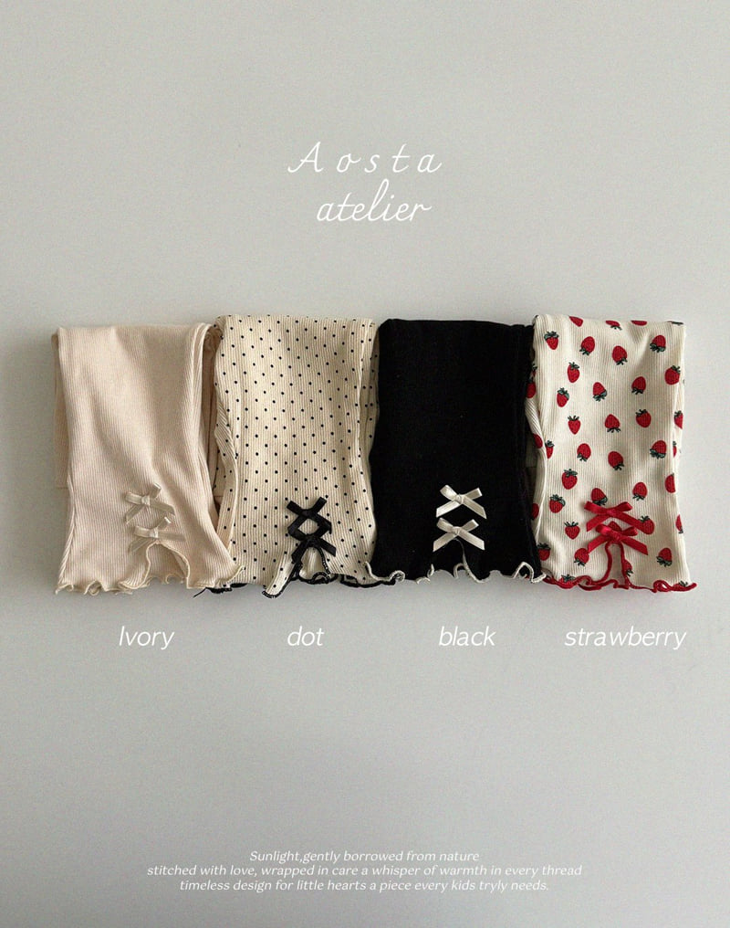 Aosta - Korean Baby Fashion - #babyoutfit - Rib Ribbon Pants