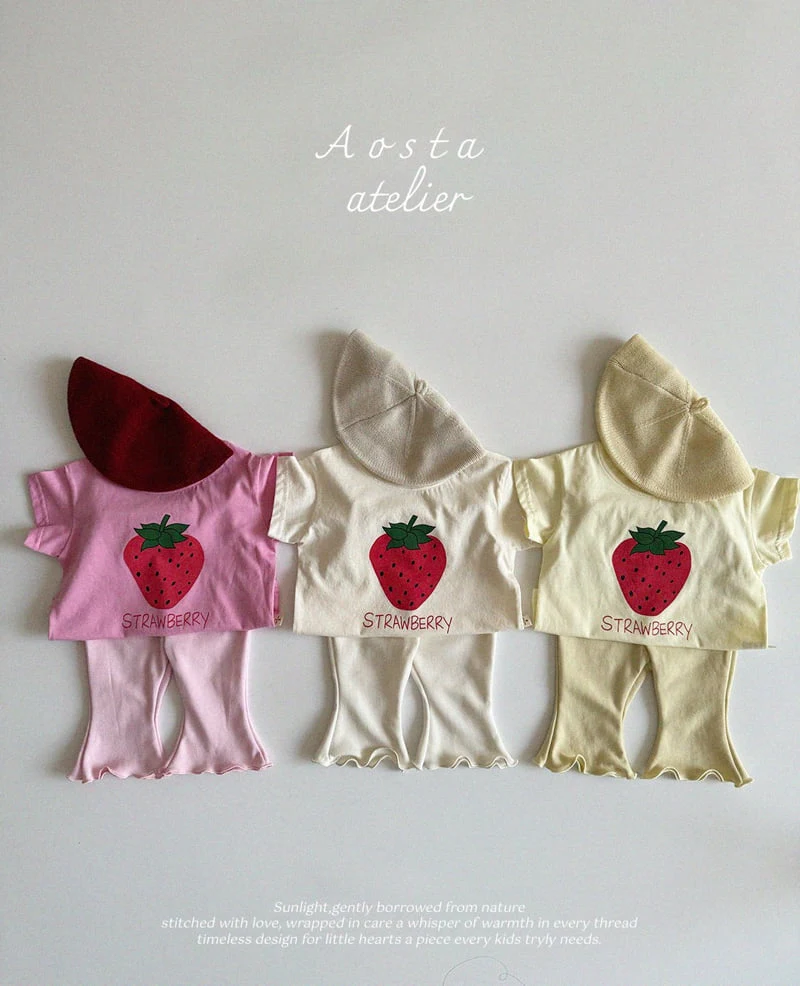 Aosta - Korean Baby Fashion - #babyoutfit - Strawberry Tee - 3
