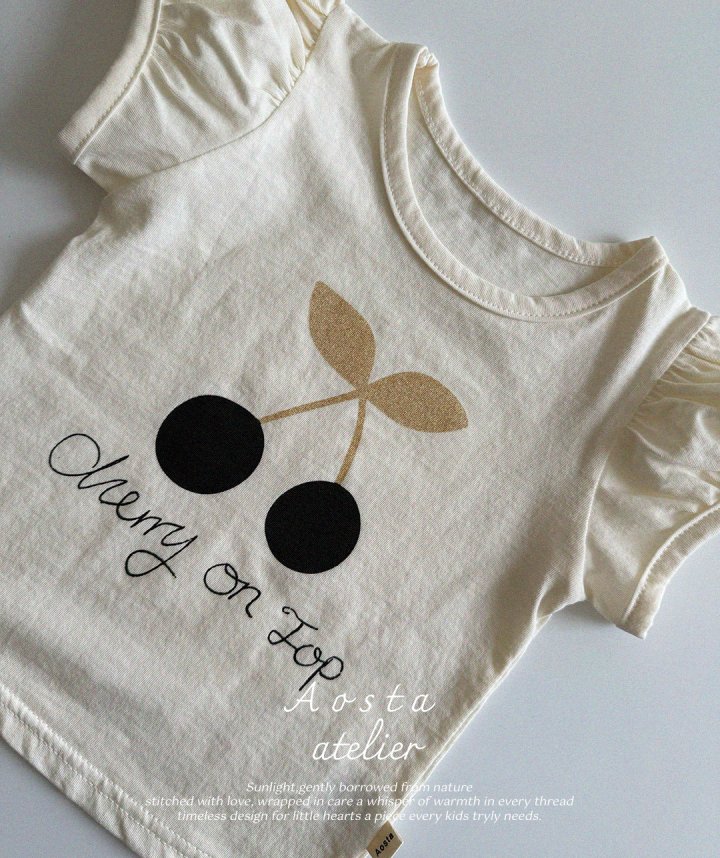 Aosta - Korean Baby Fashion - #babywear - Cherry Puff Tee - 6