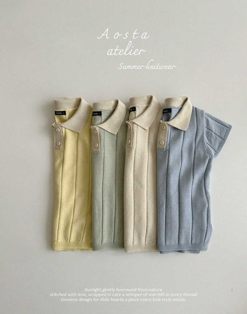 Aosta - Korean Baby Fashion - #babywear - Knit Collar One-piece