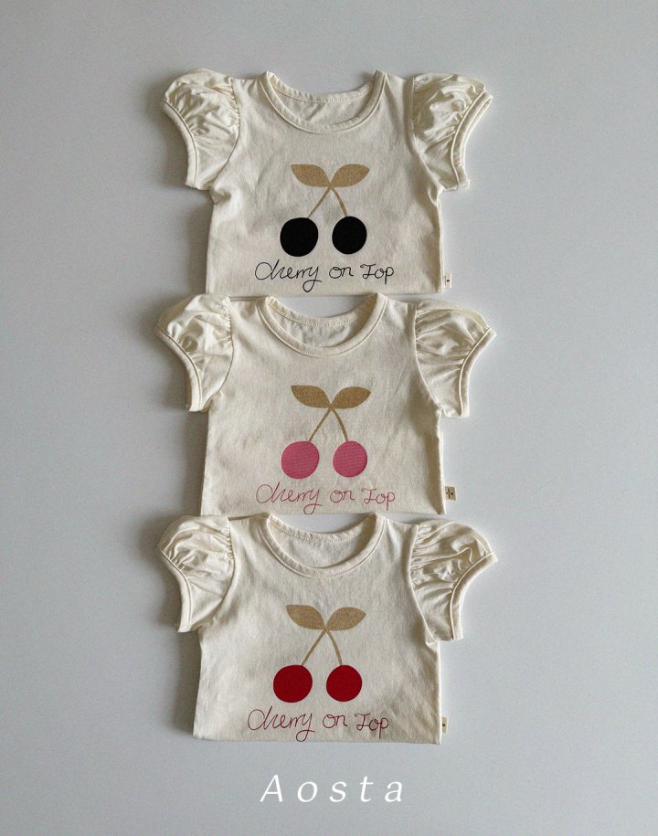Aosta - Korean Baby Fashion - #onlinebabyboutique - Cherry Puff Tee - 7
