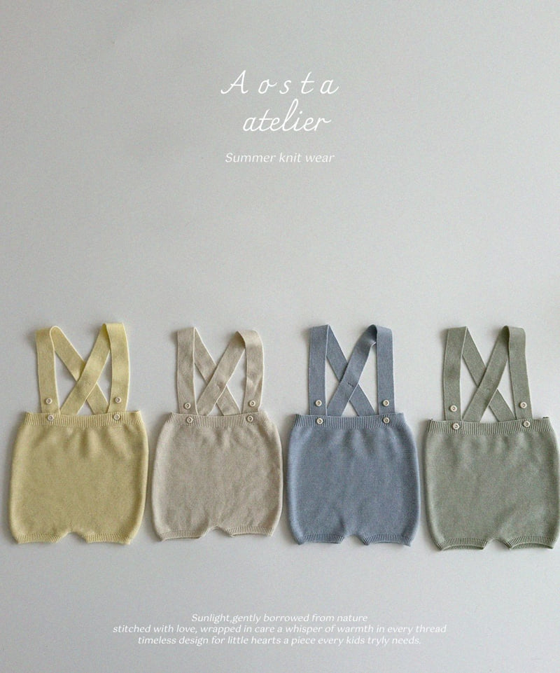 Aosta - Korean Baby Fashion - #onlinebabyboutique - Knit Overalls