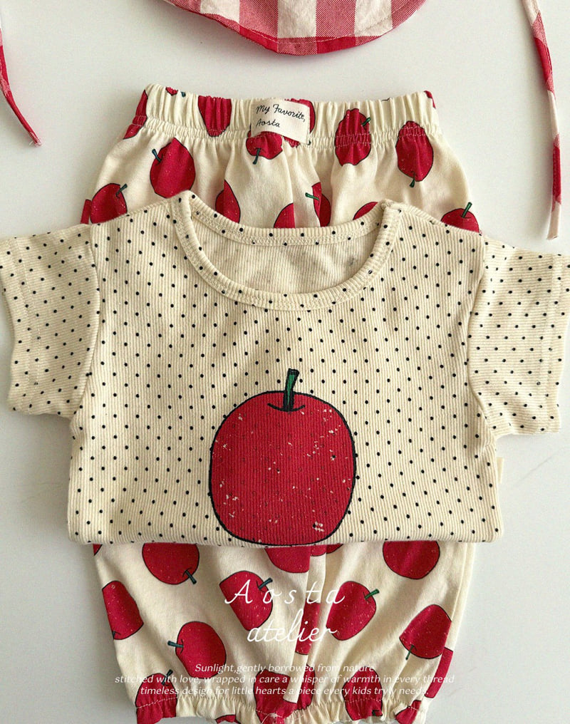 Aosta - Korean Baby Fashion - #onlinebabyboutique - Rib Apple Tee - 8