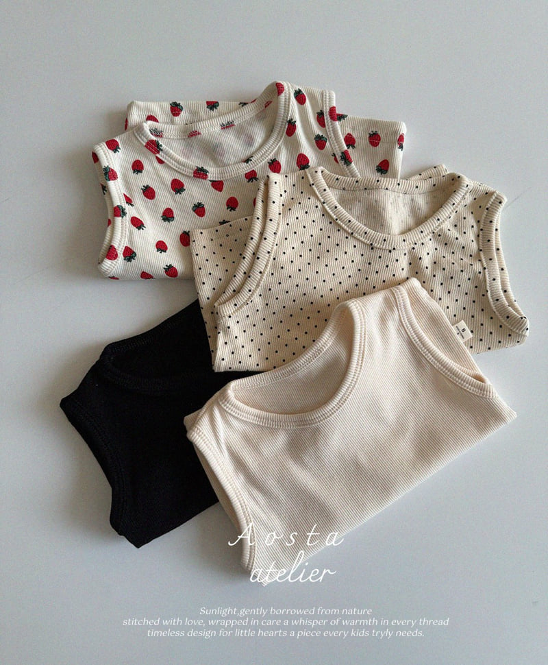 Aosta - Korean Baby Fashion - #onlinebabyboutique - Rib Sleeveless - 2