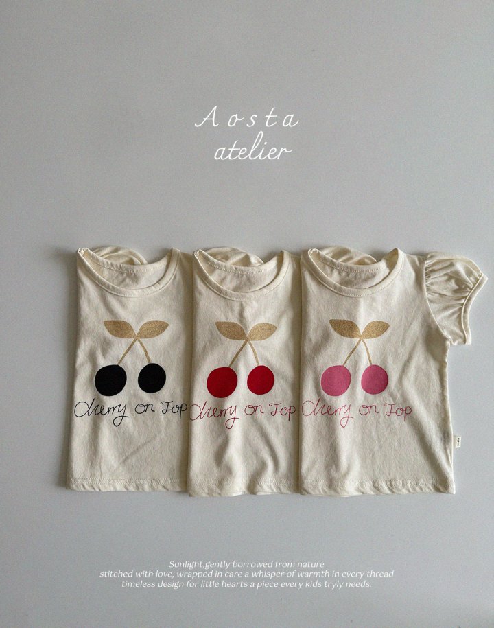 Aosta - Korean Baby Fashion - #onlinebabyshop - Cherry Puff Tee - 8