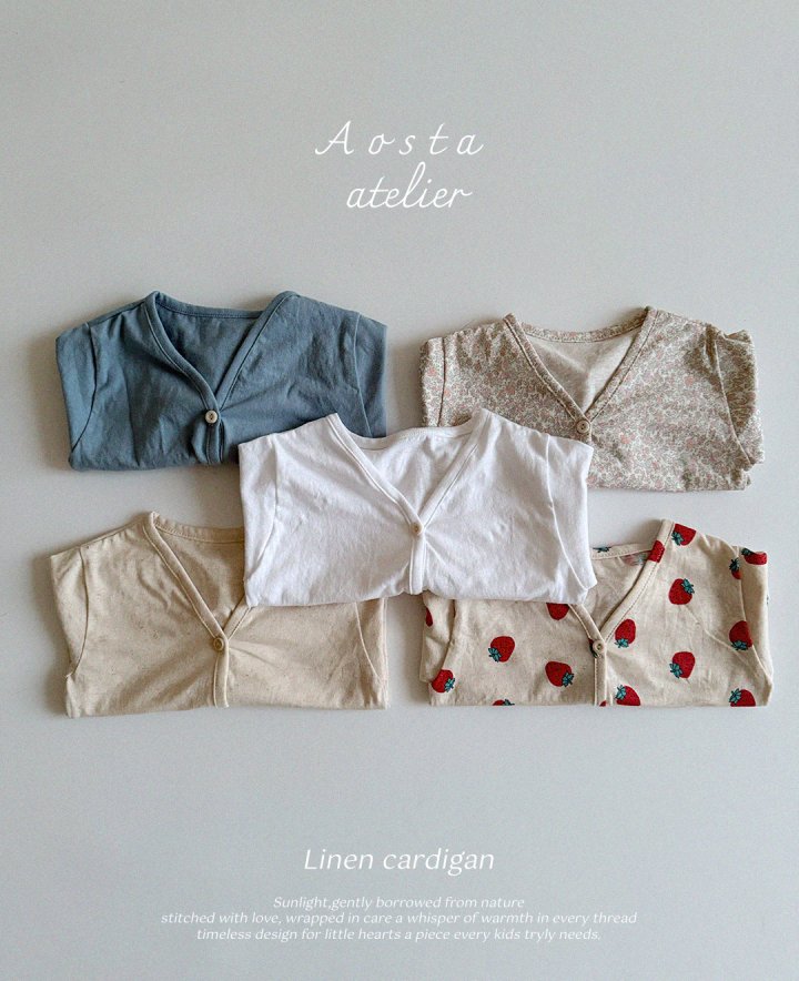 Aosta - Korean Baby Fashion - #onlinebabyshop - Linen Cardigan - 8