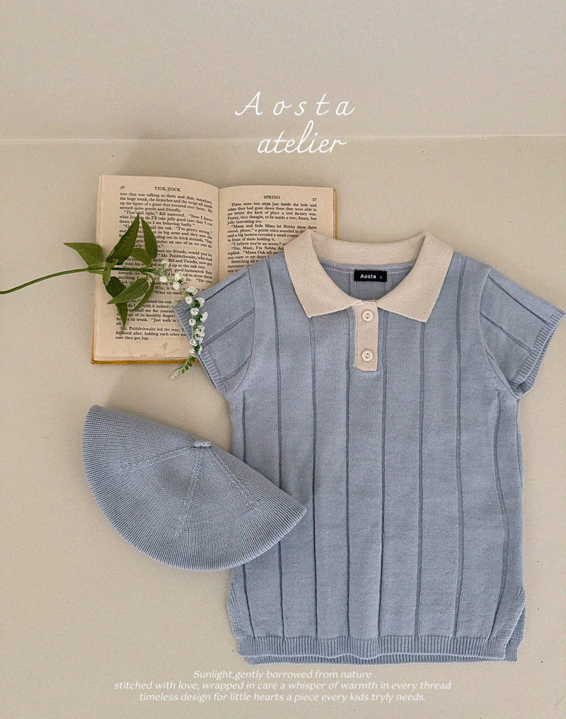 Aosta - Korean Baby Fashion - #onlinebabyshop - Knit Collar One-piece - 3
