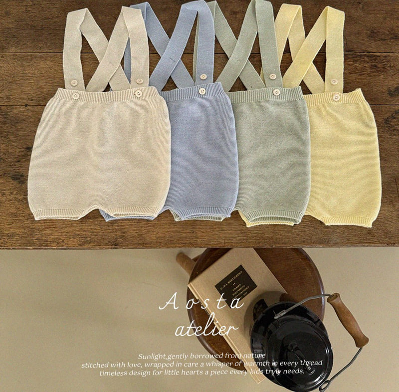 Aosta - Korean Baby Fashion - #onlinebabyshop - Knit Overalls - 2