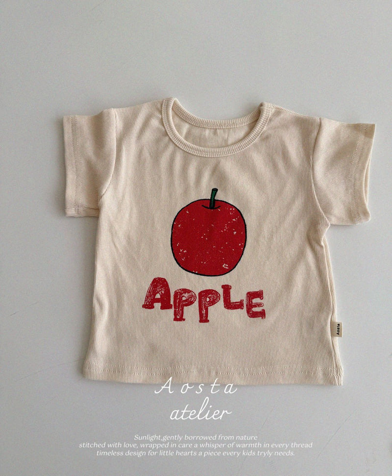 Aosta - Korean Baby Fashion - #onlinebabyshop - Rib Apple Tee - 9