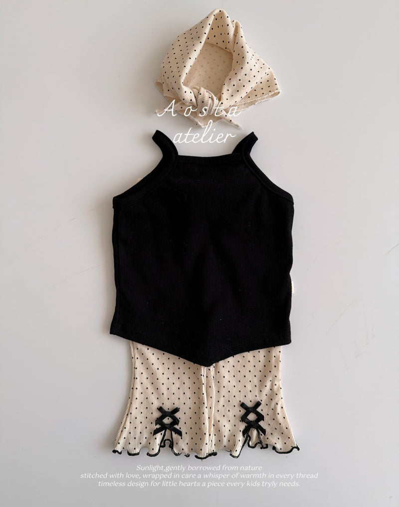 Aosta - Korean Baby Fashion - #onlinebabyshop - Rib Ribbon Pants - 5