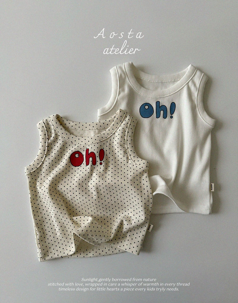 Aosta - Korean Baby Fashion - #onlinebabyshop - Rib Oh Sleeveless - 2