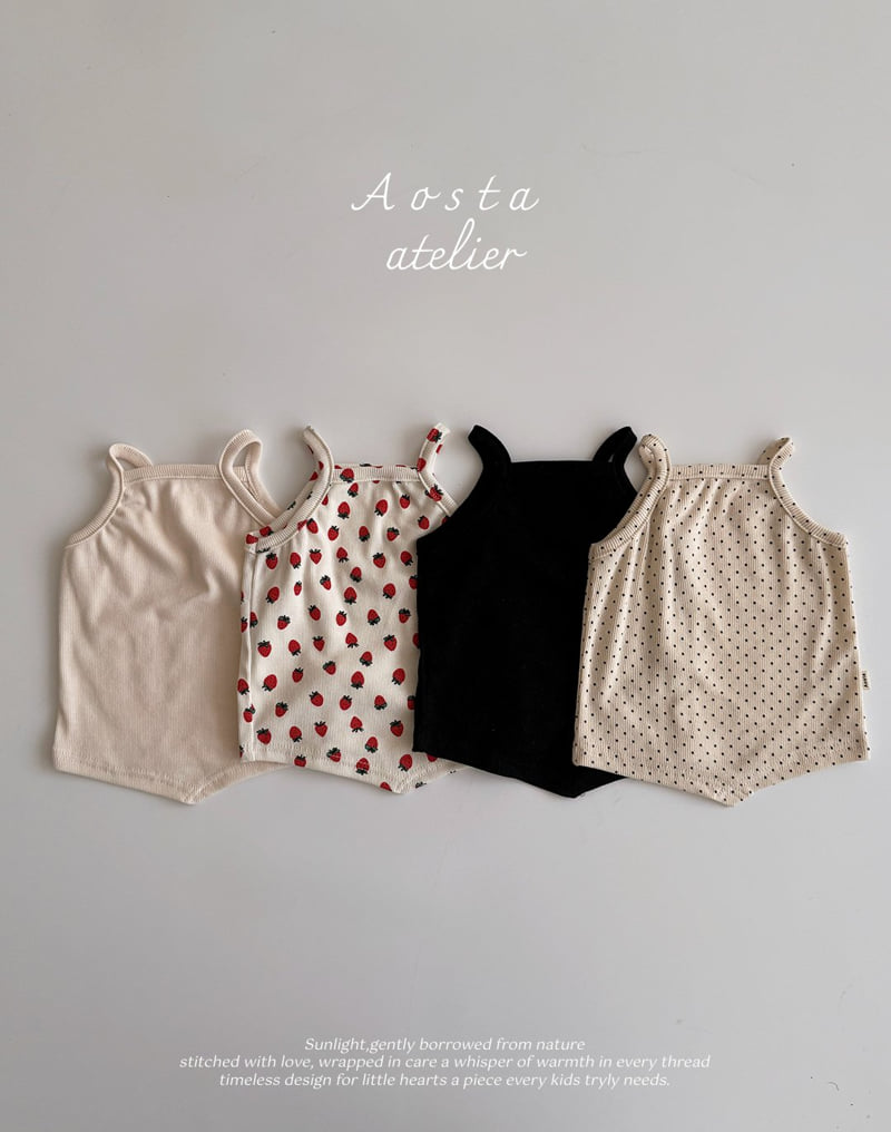 Aosta - Korean Baby Fashion - #onlinebabyshop - Rib V String Sleeveless