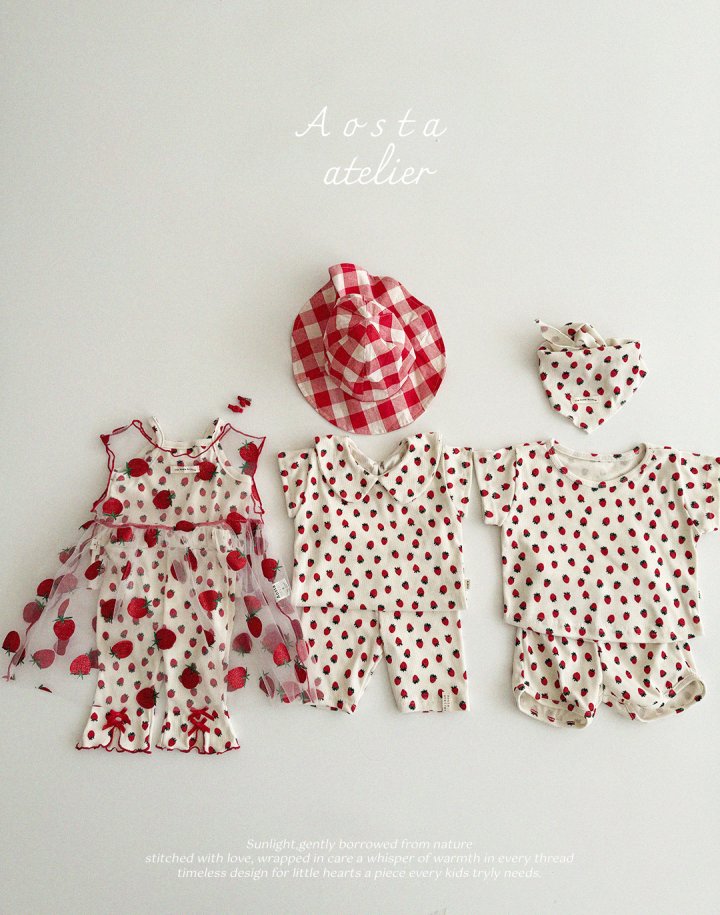 Aosta - Korean Baby Fashion - #smilingbaby - Lace Strawberry Dress - 6