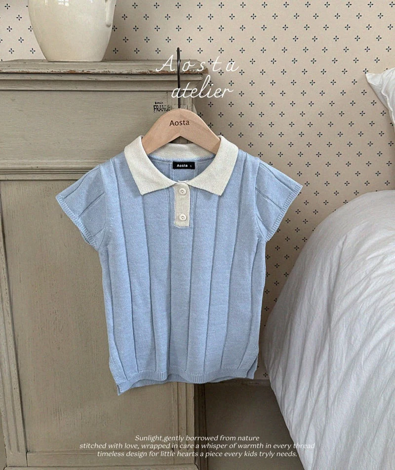 Aosta - Korean Baby Fashion - #onlinebabyshop - Knit Collar One-piece - 4