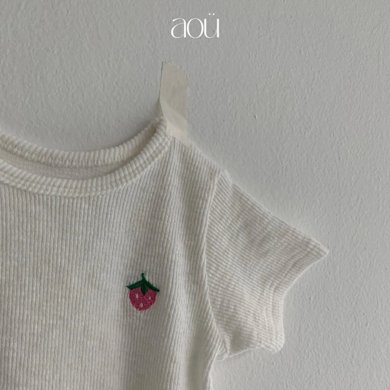 Aou Studio - Korean Baby Fashion - #babyfever - Strawberry Rib Tee - 7