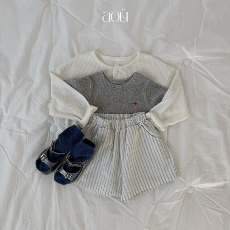 Aou Studio - Korean Baby Fashion - #babylifestyle - Strawberry Rib Tee - 9