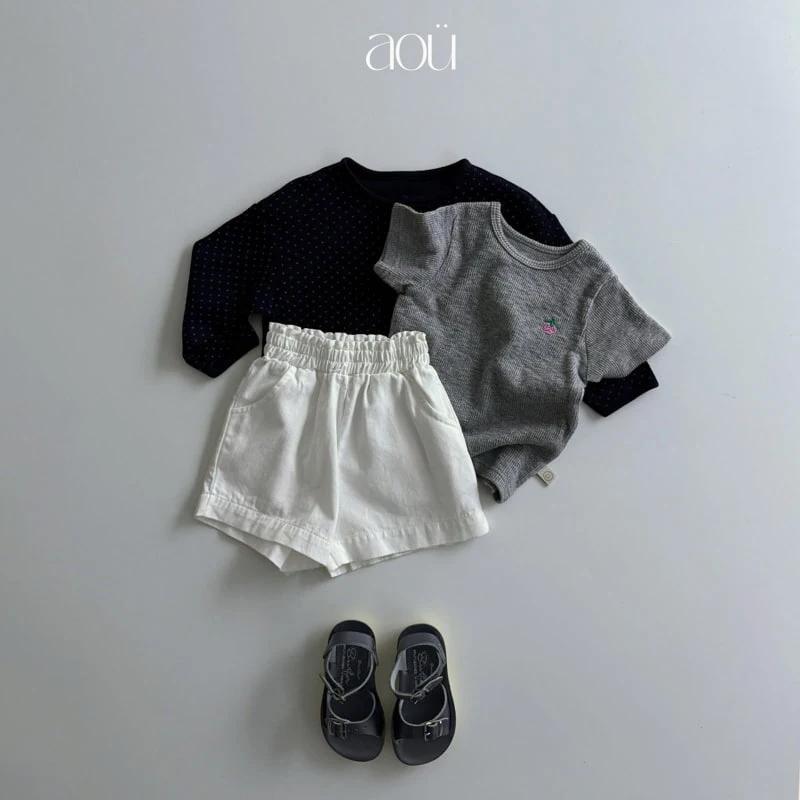 Aou Studio - Korean Baby Fashion - #babyootd - Strawberry Rib Tee - 11