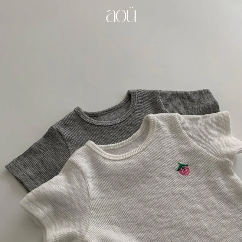 Aou Studio - Korean Baby Fashion - #onlinebabyshop - Strawberry Rib Tee