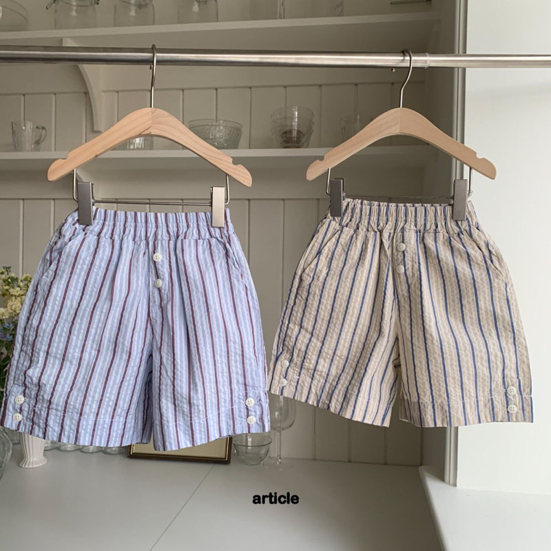 Article - Korean Children Fashion - #childrensboutique - Stripe Seersucker Pants - 8