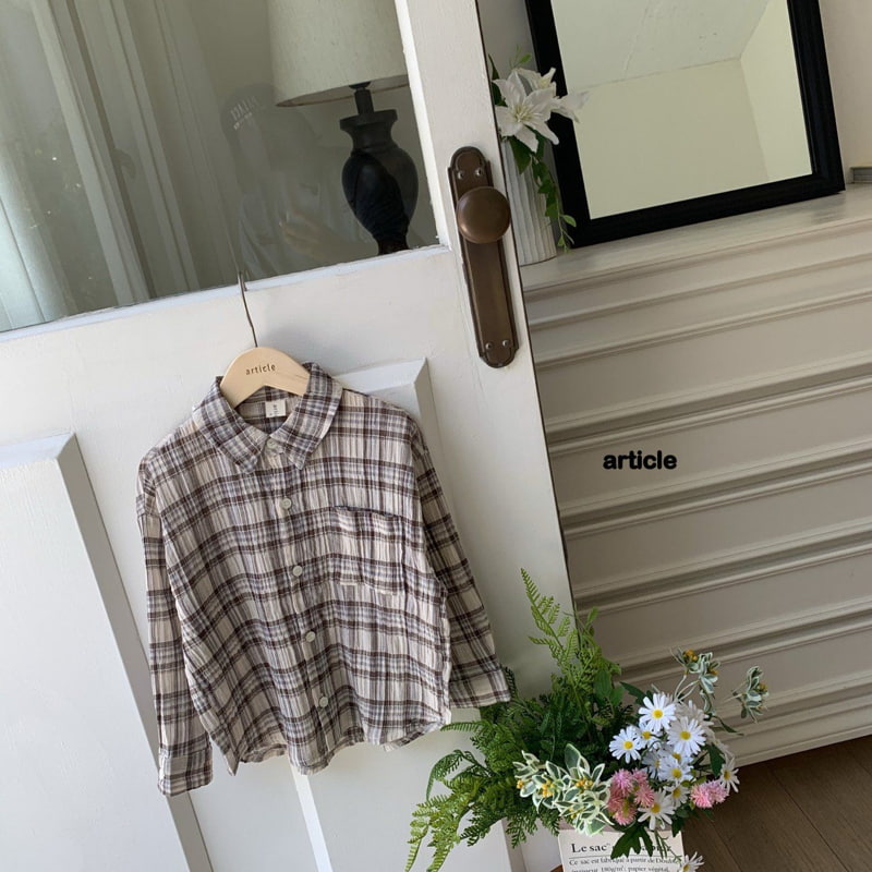 Article - Korean Children Fashion - #kidsshorts - Melo Check Shirt - 3