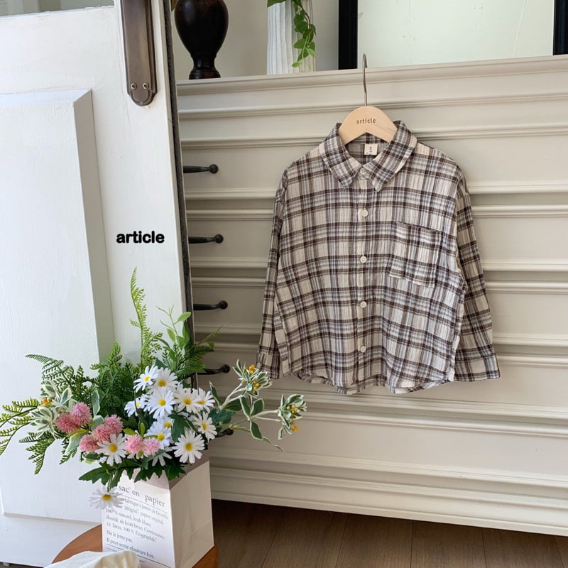 Article - Korean Children Fashion - #kidsshorts - Melo Check Shirt - 4