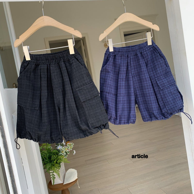 Article - Korean Children Fashion - #kidsstore - Check Garment Bermuda Pants