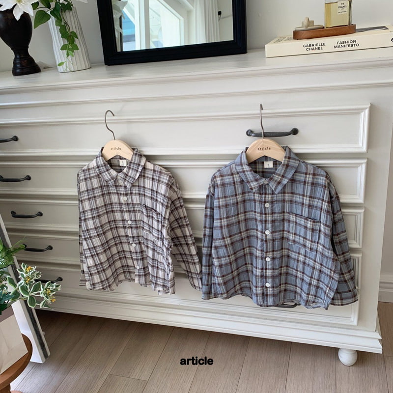 Article - Korean Children Fashion - #kidzfashiontrend - Melo Check Shirt - 5