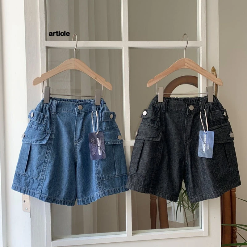 Article - Korean Children Fashion - #magicofchildhood - Bijo Cargo Bermuda Denim Pants