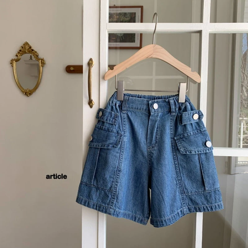 Article - Korean Children Fashion - #minifashionista - Bijo Cargo Bermuda Denim Pants - 2