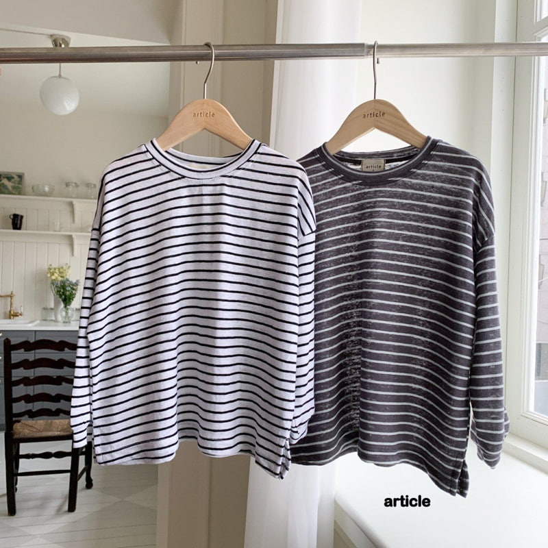 Article - Korean Children Fashion - #minifashionista - Linen Stripe Tee