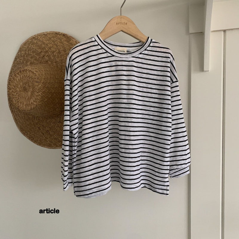 Article - Korean Children Fashion - #prettylittlegirls - Linen Stripe Tee - 2