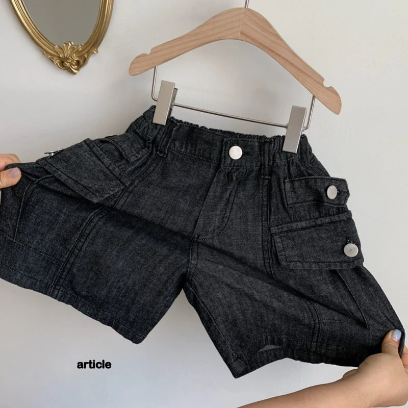 Article - Korean Children Fashion - #stylishchildhood - Bijo Cargo Bermuda Denim Pants - 6