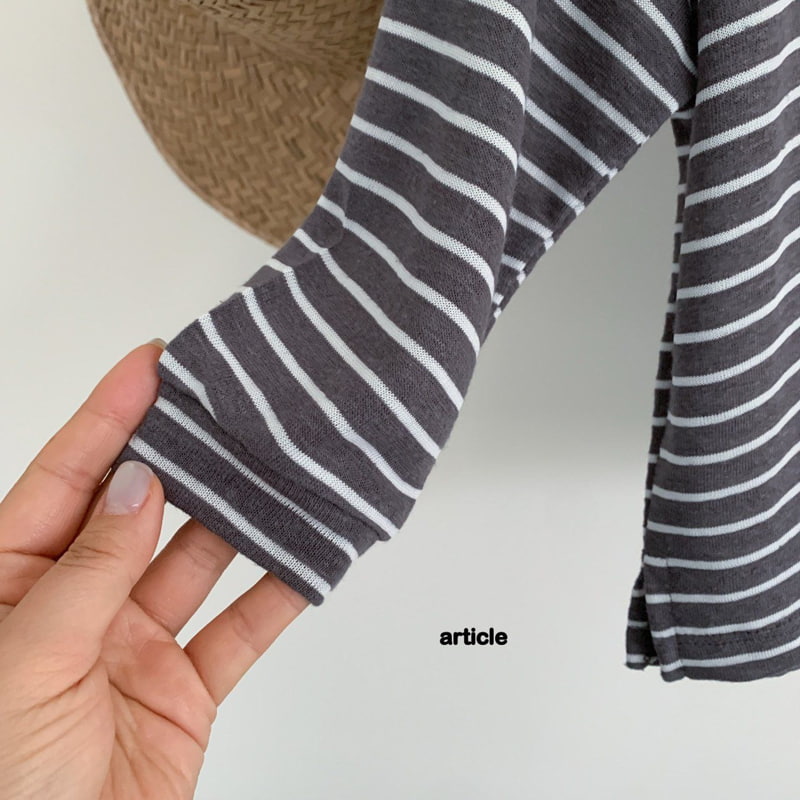 Article - Korean Children Fashion - #stylishchildhood - Linen Stripe Tee - 5