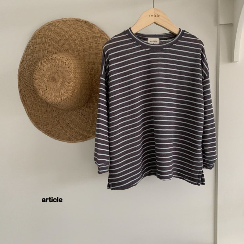 Article - Korean Children Fashion - #todddlerfashion - Linen Stripe Tee - 4