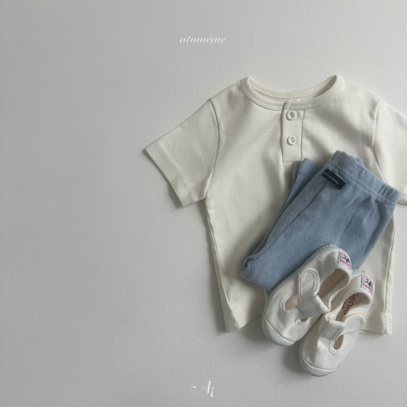 Atomeme - Korean Baby Fashion - #babyoutfit - Two-button Tee - 10