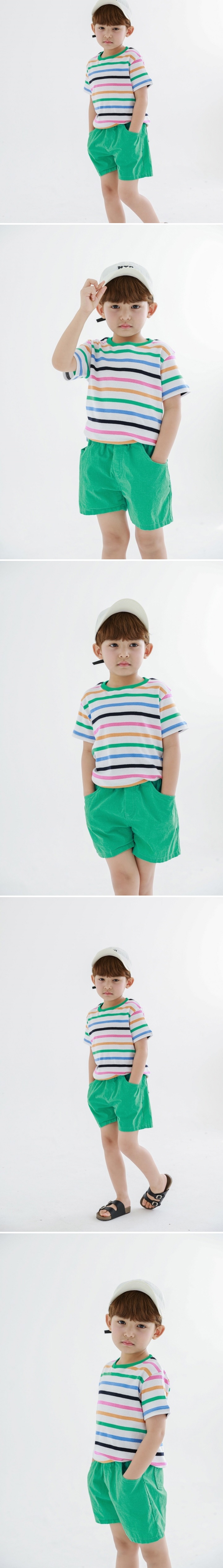 Atree - Korean Children Fashion - #childrensboutique - Color Stripe Tee