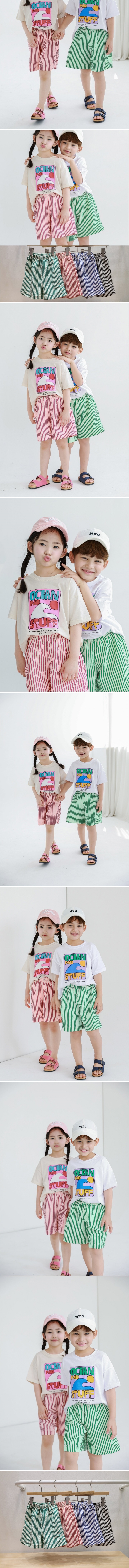 Atree - Korean Children Fashion - #toddlerclothing - Striped Shorts