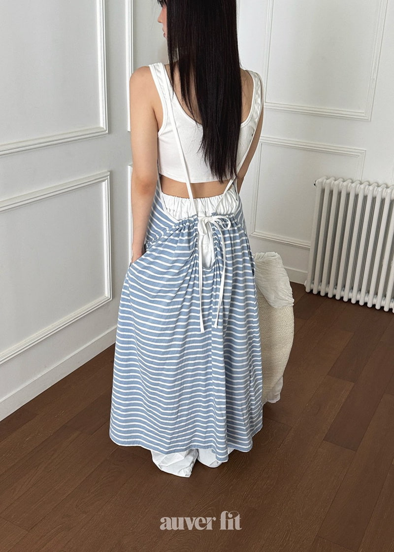 Auver_Fit - Korean Women Fashion - #momslook - Stripe String One-piece - 3